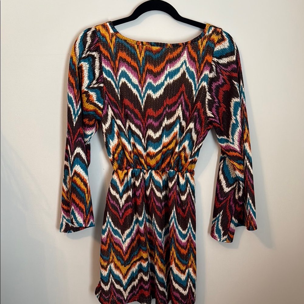 Multicolor Chevron Pattern Dress - image 2